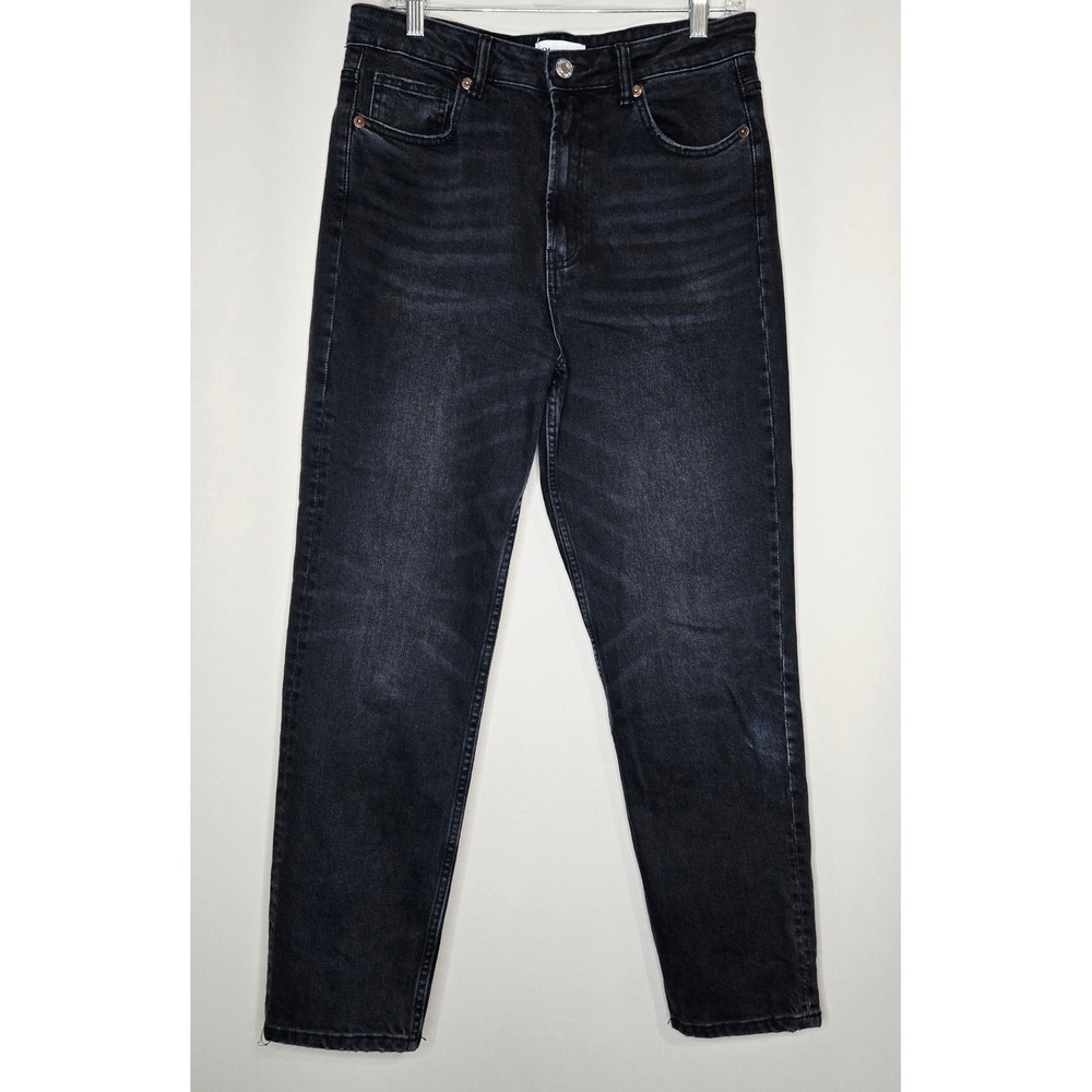 Zara Mom Jeans Womens EUR40 USA8 B MEX30 Black Wash Denim High Rise Pants